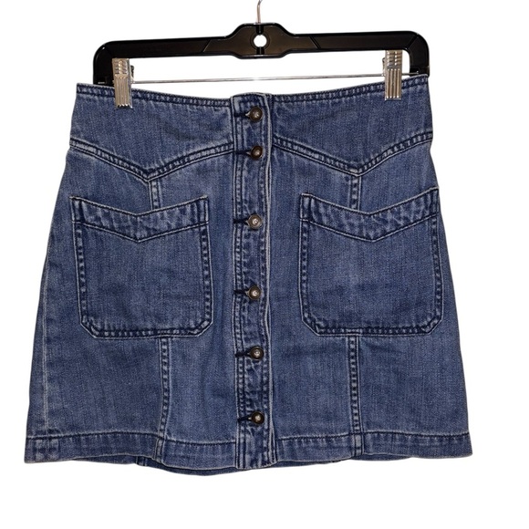 Free People Come a Little Closer Denim Jean Mini Skirt - Picture 3 of 8